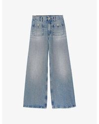 Sandro - Patch-Pocket Straight-Leg Denim Jeans - Lyst