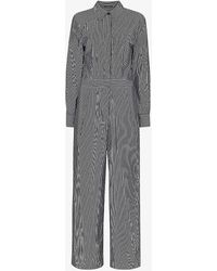 Whistles - Julia Stripe-pattern Cotton Jumpsuit - Lyst