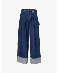 Simone Rocha - Puddle Embellished Wide-Leg High-Rise Denim Jeans - Lyst