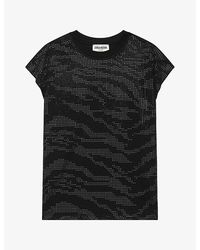 Zadig & Voltaire - Cloe Rhinestone-Embellished Cotton Top - Lyst