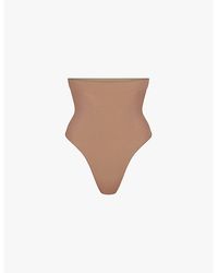 Skims - Seamless Sculpt High-Rise Stretch-Woven Thong Xxxxl - Lyst
