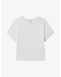 Reiss - Lois Cropped Cotton T-shirt - Lyst
