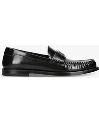 Dolce & Gabbana - Classic Round-toe Leather Loafers - Lyst