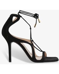 Reiss - Kate Cross-strap Leather Heeled Sandals - Lyst