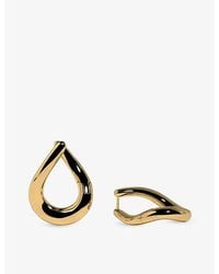 Astrid & Miyu - Molten Xl 14Ct- Plated Brass Hoops - Lyst