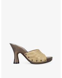 Burberry - Potter Leather Heeled Mules - Lyst