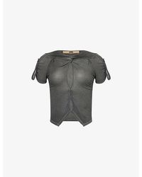 KNWLS - Twist Cropped Stretch-Woven Top - Lyst