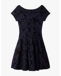 Sandro - Floral Jacquard-Knit Stretch-Woven Mini Dress - Lyst
