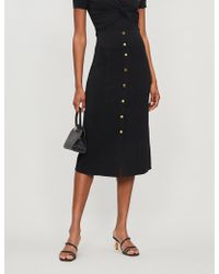 Sandro High-rise Stretch-knit Skirt - Black