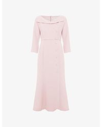 Phase Eight - Sienna V-Neck Tuxedo Woven Midi Dress - Lyst