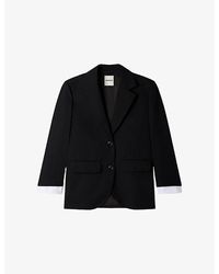 Sandro - Tailored Lapel-Collar Satin Blazer - Lyst