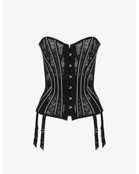Agent Provocateur - Caitriona Crystal-embellished Lace And Tulle Corset - Lyst