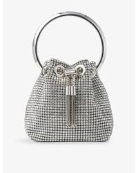 Jimmy Choo - Bon Bon Micro Crystal-Embellished Mesh Top-Handle Bag - Lyst