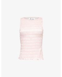 Amy Lynn - Sonya Shirred Woven Top - Lyst