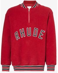 Rhude - Varsity Branded Relaxed-fit Cotton-towelling Sweatshirt - Lyst