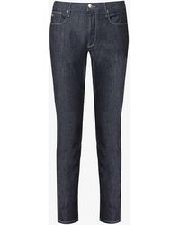 Emporio Armani - Brand-plaque Straight-leg Mid-rise Stretch-denim Jeans - Lyst
