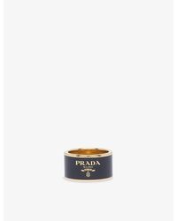 Prada - Lettering-Logo Metal Ring - Lyst