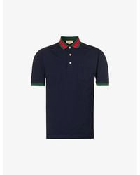 Gucci - Striped-collar Regular-fit Stretch-cotton Piqué Polo Shirt X - Lyst