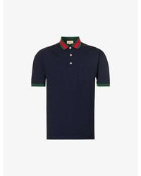 Gucci - Vy Striped-collar Regular-fit Stretch-cotton Piqué Polo Shirt X - Lyst