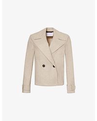 Harris Wharf London - Cropped Double-Breasted Relaxed-Fit Cashmere Jacket - Lyst