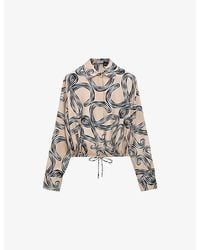 Loewe - X Paula's Ibiza Anagram-Print Drawstring-Hem Silk Shirt - Lyst