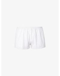 Cou Cou Intimates - Pointelle High-rise Organic-cotton Shorts X - Lyst