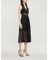 Sandro Floral Guipure-lace Dress - Black