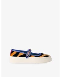 Kurt Geiger - Mayfair Mary-Jane Velvet Trainers - Lyst