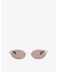 Le Specs - Icicle Oval-Frame Metal Sunglasses - Lyst