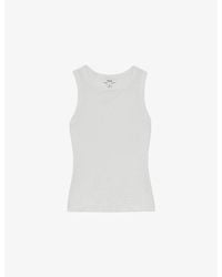 Reiss - Betty Racerback Cotton-Jersey Vest - Lyst