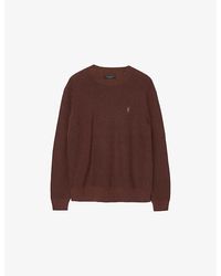 AllSaints - Aspen Logo-Embroidered Cotton And Wool-Blend Jumper - Lyst