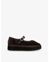 Flabelus - Double Truffle Cotton-Velvet Ballet Flats - Lyst