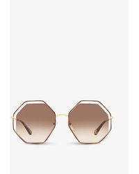Chloé - Ch0046s Hexagonal-framed Metal Sunglasses - Lyst