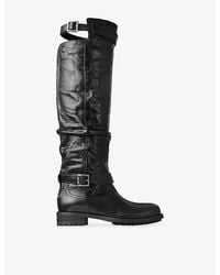 Jimmy Choo - Biker Leather Knee High Boots - Lyst