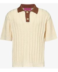The Elder Statesman - Contrast-trim Relaxed-fit Cotton-knit Polo Shirt X - Lyst