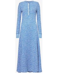 Polo Ralph Lauren - Floral-print Cotton-knit Maxi Dress - Lyst