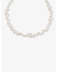 Anni Lu - Y Drop 18ct Yellow Gold-plated Brass And Freshwater Cultured S Necklace - Lyst