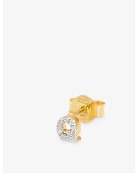 Missoma - Pavé Initial Q 18Ct Vermeil And Cubic Zirconia Single Stud Earring - Lyst