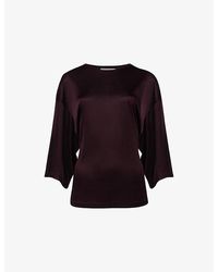 eem - Fitted-Waist Satin Top - Lyst