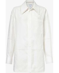 Bottega Veneta - Embellished-collar Relaxed-fit Linen Shirt - Lyst
