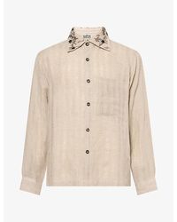 Kartik Research - Embroidered Patch-Pocket Linen Shirt - Lyst