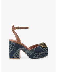 Kurt Geiger - Chelsea Denim Platform Heels - Lyst