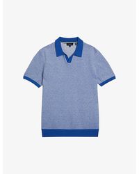 Ted Baker - Wulder Open-neck Regular-fit Knitted Polo - Lyst