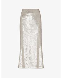 Whistles - Sequin-embellished Regular-fit Recycled Polyester-blend Midi Skirt - Lyst