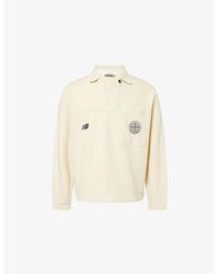 Stone Island - X New Balance Drill Logo-Embellished Cotton Polo Sweatshirt - Lyst