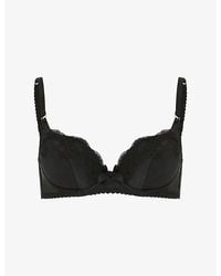 Agent Provocateur - Molly Plunge Underwired Satin Bra - Lyst