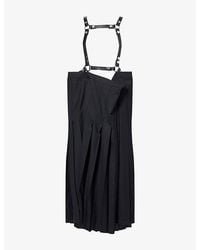 Junya Watanabe - Harness Pleated Wool-Blend Midi Skirt - Lyst
