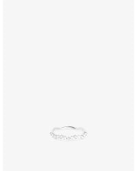 Astrid & Miyu - Wave 14Ct, Cultured Pearl And Lab-Grown Diamond Band Ring - Lyst