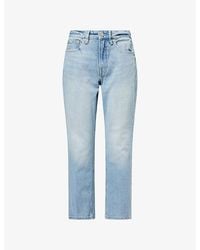 GOOD AMERICAN - Good Icon Straight Ankle Cotton-Blend Jeans - Lyst