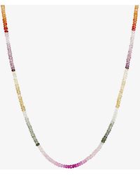 Roxanne First - Graduated Rainbow 9ct Yellow-gold And Sapphire Beaded Necklace - Lyst